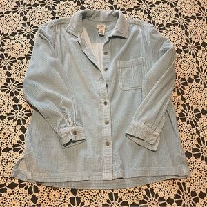 Vintage L.L Bean baby blue corduroy button up shacket. Size L